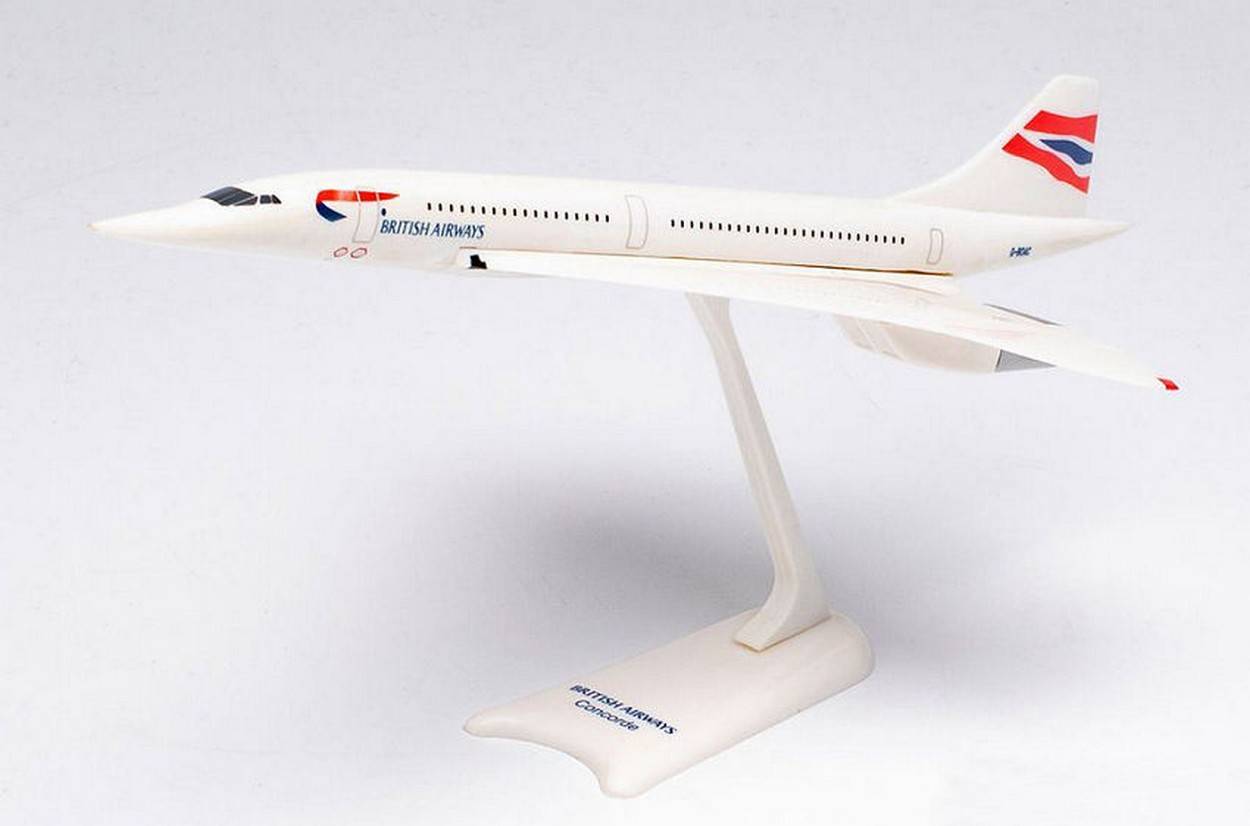 MODELLINO IN SCALA COMPATIBILE CON BAC CONCORDE BRITISH AIRWAYS 1:250 HERPA HP613439