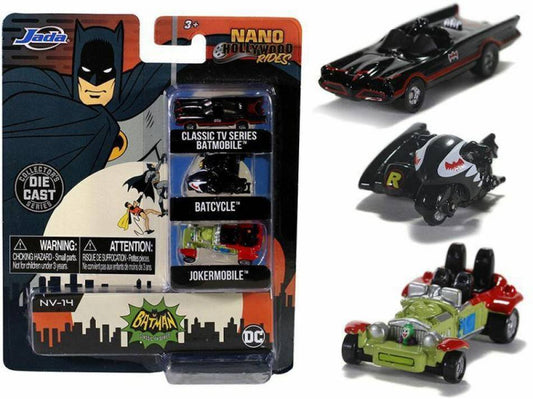 SCALE MODEL COMPATIBLE WITH BATMAN B 3-PACK NANO CARS 30 mm JADA TOYS JADA11001