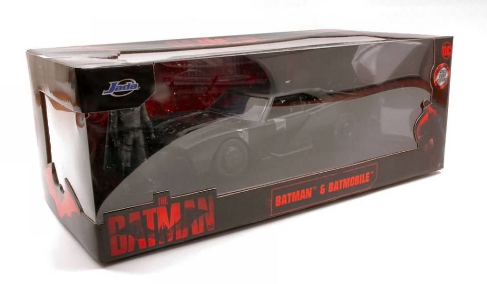 MODELLINO IN SCALA COMPATIBILE CON BATMAN BATMOBILE 2022 + FIGURE 1:24 JADA TOYS JADA15010