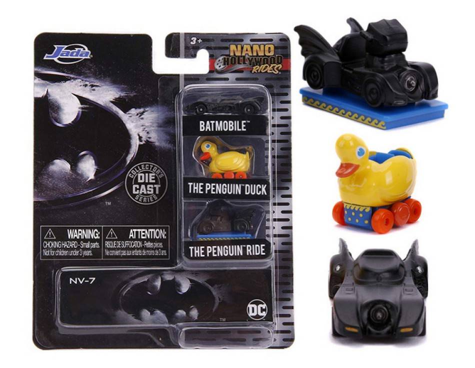 MODELLINO IN SCALA COMPATIBILE CON BATMAN RETURNS NANO HOLLYWOOD RIDES 3 PACK mm 30 JADA TOYS JADA11000