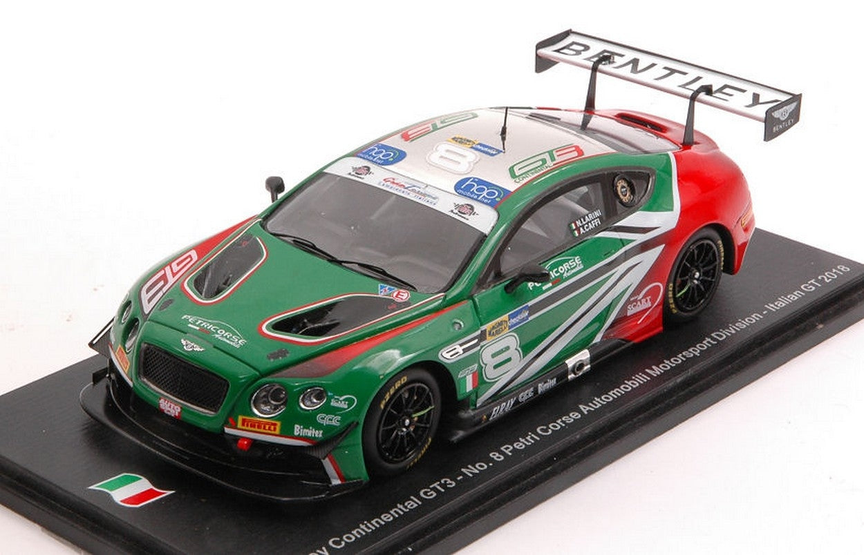 MODÈLE RÉDUIT COMPATIBLE AVEC BENTLEY CONTINENTAL GT3 N.8 ITALIAN GT 2018 NLARINI-A.CAFFI 1:43 SPARK MODEL SI007