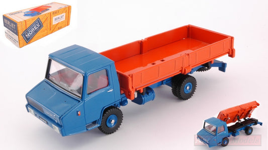 SCALE MODEL COMPATIBLE WITH BERLIET STRADAIR SIDE TILTING BUCKETS ORANGE &amp; BLUE 1:43 NOREV NVCL6921