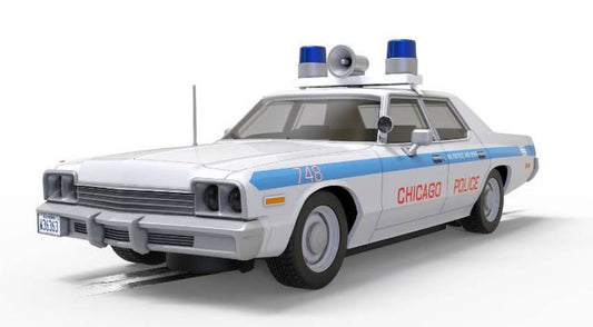 MODELLINO IN SCALA COMPATIBILE CON BLUES BROTHERS DODGE MONACO CHICAGO POLICE SLOT 1:32 SCALEXTRIC C4407