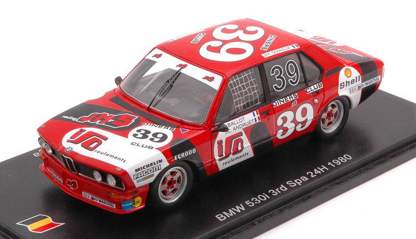 MODELLINO IN SCALA COMPATIBILE CON BMW 530i N.39 3rd SPA 1980 BALLOT LENA-ANDRUET-SMADJA 1:43 SPARK MODEL SB330