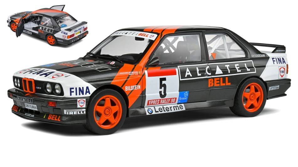 MODELLINO IN SCALA COMPATIBILE CON BMW E30 M3 GR.A N.5 3rd RALLY YPRES 1990 G.DE MEVIUS/W.LUX 1:18 SOLIDO SL1801519