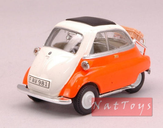 SCALE MODEL COMPATIBLE WITH BMW ISETTA 250 1955 WHITE/ORANGE 1:43 CARARAMA CA12370 DIE CAST MODEL