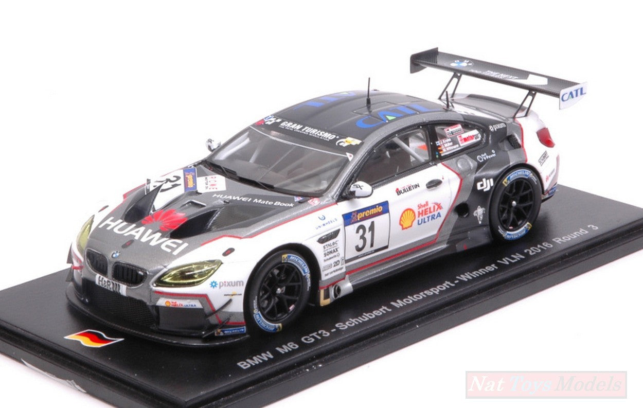 MODELE REDUIT COMPATIBLE AVEC BMW M6 GT3 N.31 WINNER VLN 2016 ROUND 3 MULLER-WITTMAN-KROHN 1:43 SPARK MODEL SG370