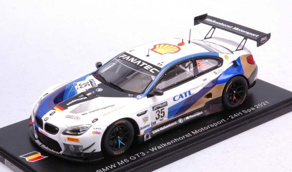 MODELLINO IN SCALA COMPATIBILE CON BMW M6 GT3 N.35 24 H SPA 2021 GLOCK-TOMCZYK-NEUBAUER 1:43 SPARK MODEL SB471