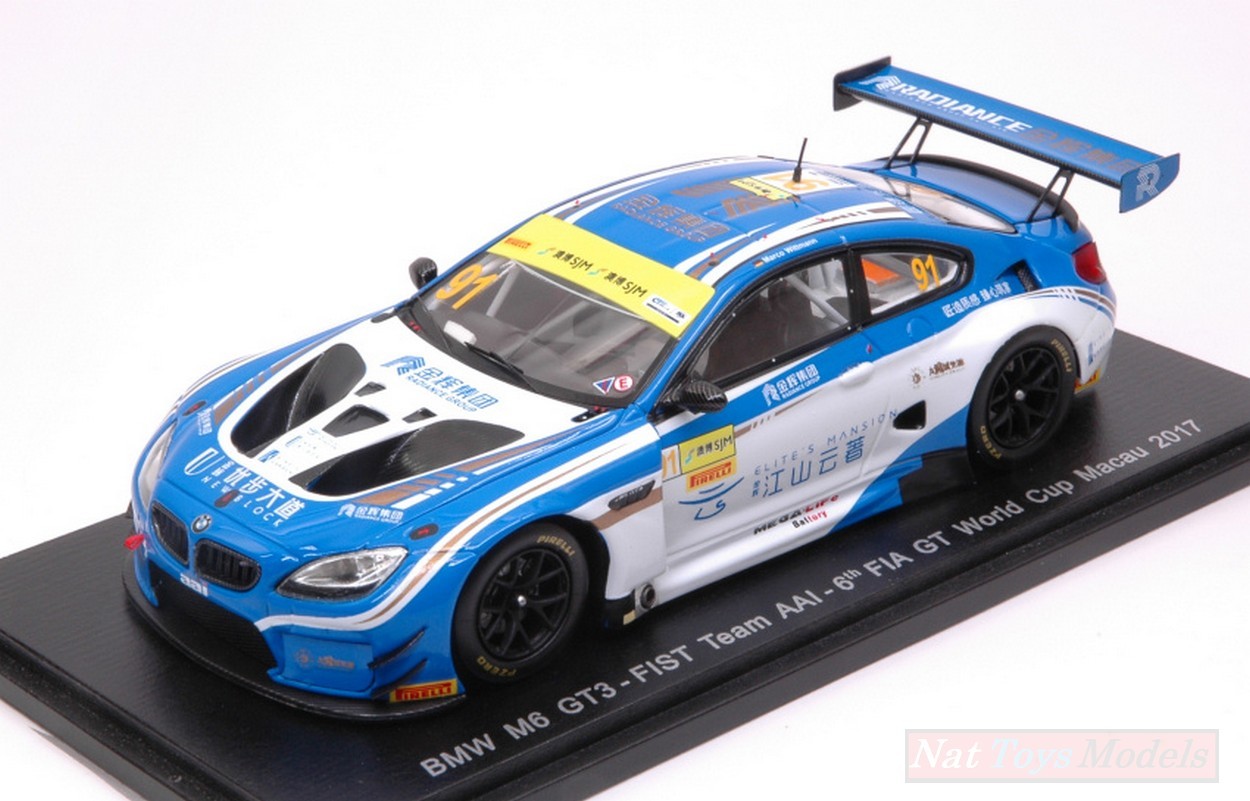 MODELLINO IN SCALA COMPATIBILE CON BMW M6 GT3 N.91 FIA GT WORLD CUP MACAU 2017 M.WITTMANN 1:43 SPARK MODEL SA145