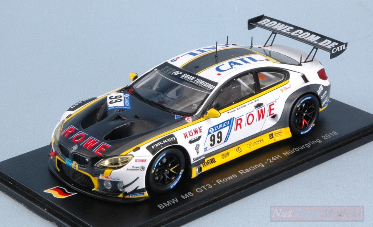 MODÈLE RÉDUIT COMPATIBLE AVEC BMW M6 GT3 N.99 24 H NURBURGRING 2018 SIMS-KROHN-DE PHILLIPPI-TOMCZUK SPARK MODEL SG423