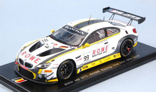 MODELLINO IN SCALA COMPATIBILE CON BMW M6 GT3 N.99 2nd 24 H SPA 2018 A.SIMS-J.KINGMANN-N.CATSBURG 1:43 SPARK MODEL SB202