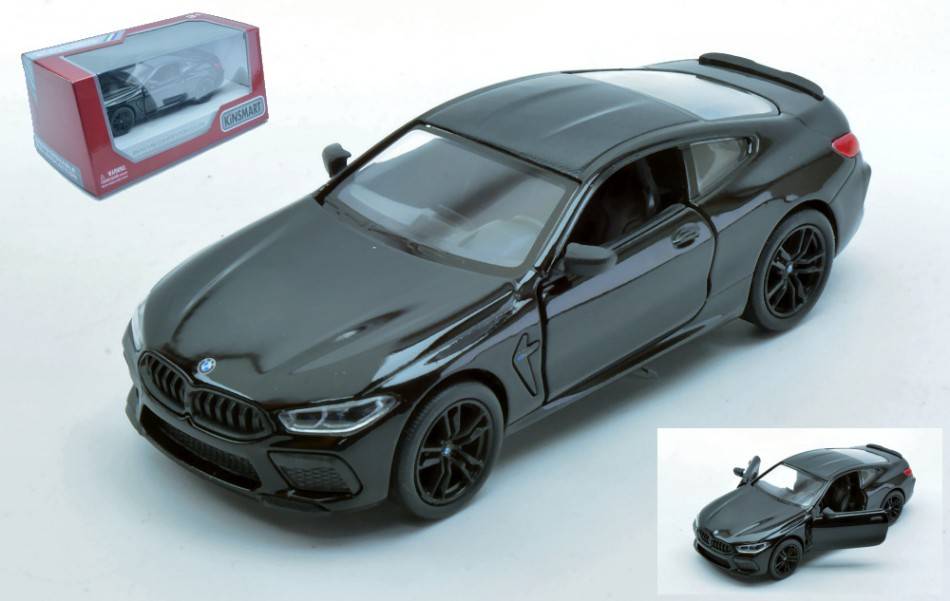 MODELLINO IN SCALA COMPATIBILE CON BMW M8 COMPETITION COUPE' BLACK cm 11 BOX 1:32 KINSMART KT5425WBK