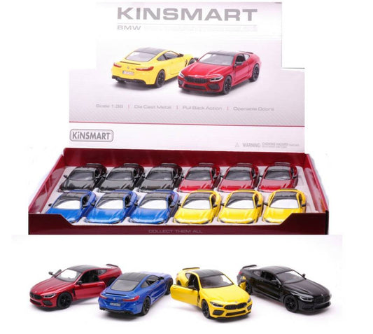 MODELLINO IN SCALA COMPATIBILE CON BMW M8 COMPETITION COUPE' COL.ASS. cm 12 1:38 KINSMART KT89541