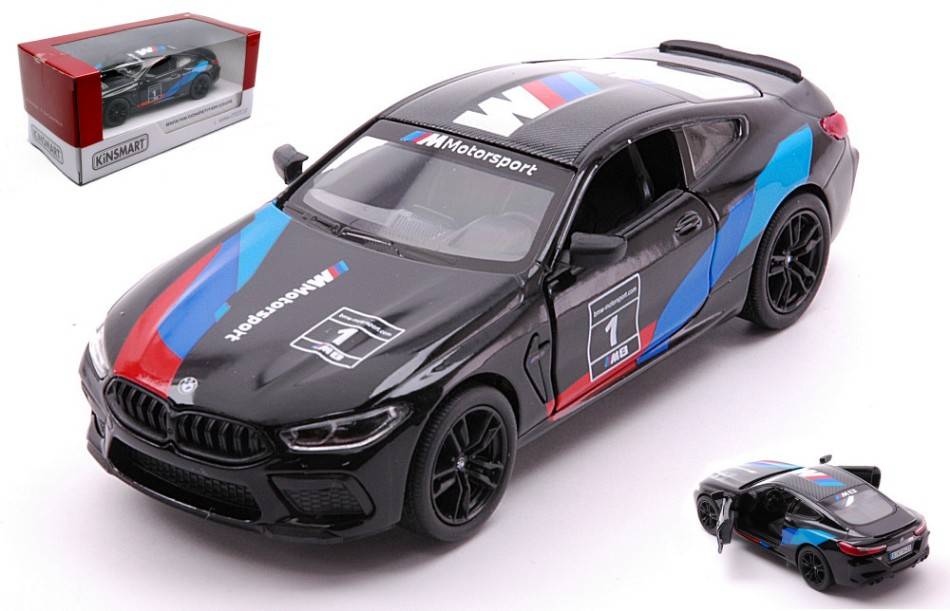 SCALE MODEL COMPATIBLE WITH BMW M8 COMPETITION COUPE' N.1 BLACK 11 cm BOX 1:32 KINSMART KT5425WFBK