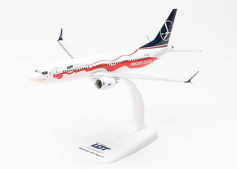 MODÈLE RÉDUIT COMPATIBLE AVEC BOEING 737 MAX 8 LOT POLISH AIRLINES 1:200 HERPA HP613675