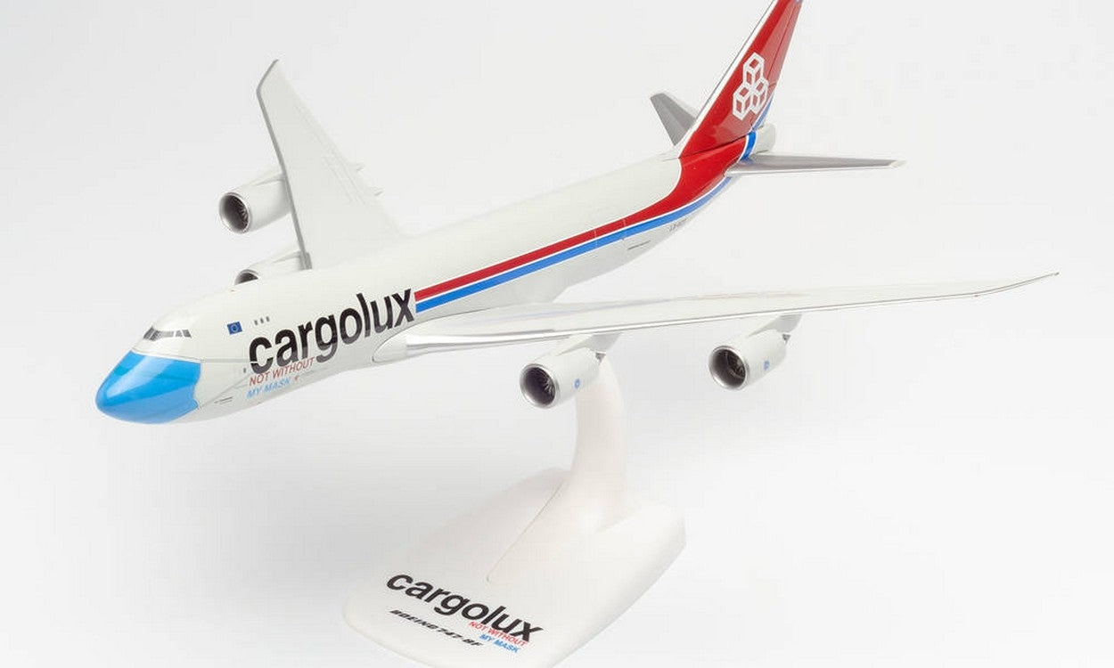 MODELLINO IN SCALA COMPATIBILE CON BOEING 747-8F CARGOLUX "NOT WITHOUT MY MASK 1:250 HERPA HP613118