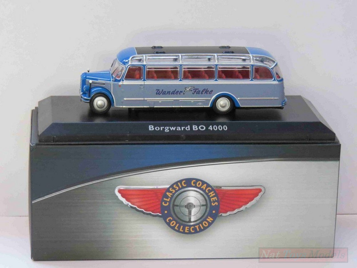 modellino IN SCALA COMPATIBILE CON Borgward BO 4000 Classic Coaches Bus Collection 1:72 Atlas  DIE CAST