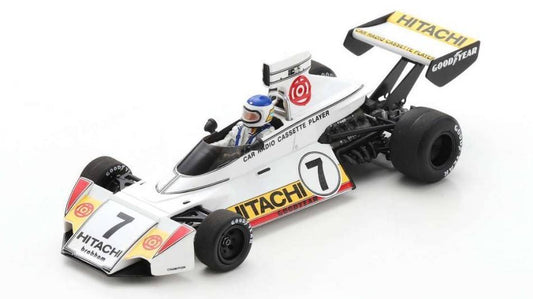 SCALE MODEL COMPATIBLE WITH BRABHAM BT44 N.7 BELGIUM GP 1974 CARLOS REUTEMAN 1:43 SPARK MODEL S7428