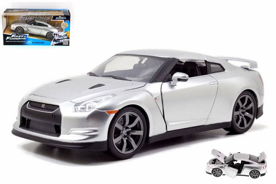 MODELLINO IN SCALA COMPATIBILE CON BRIAN S NISSAN GT-R 35 2009 FAST & FURIOUS 7 SILVER 1:24 JADA TOYS JADA97212