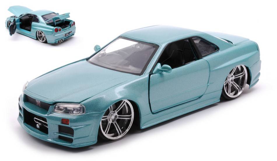 MODELLINO IN SCALA COMPATIBILE CON BRIAN'S NISSAN SKYLINE GT-R FAST AND FURIOUS 1:24 JADA TOYS JADA03066