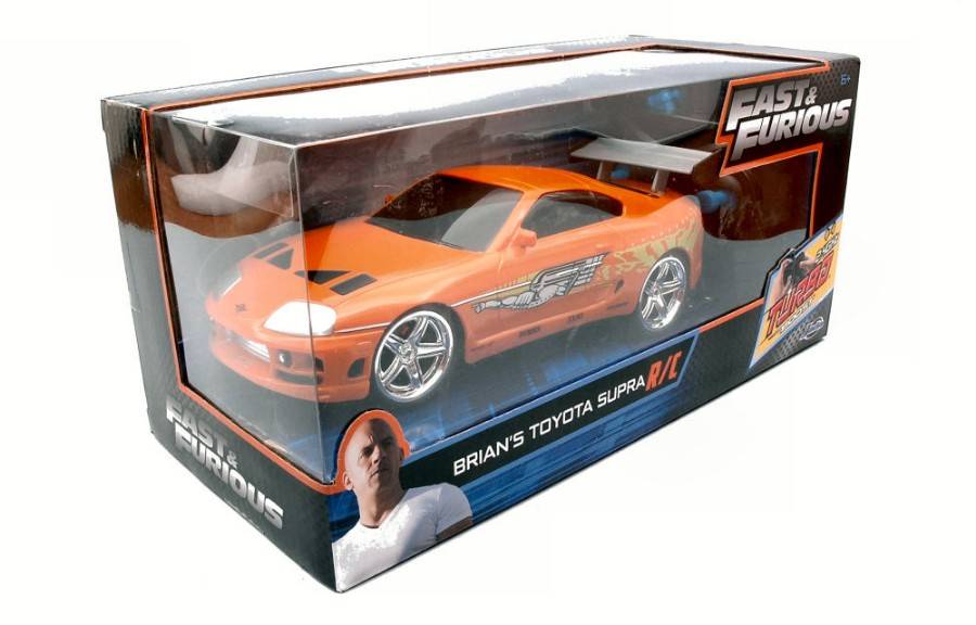 MODELLINO IN SCALA COMPATIBILE CON BRIAN'S TOYOTA SUPRA  FAST & FURIOUS RADIO CONTROL 1:24 JADA TOYS JADA97602