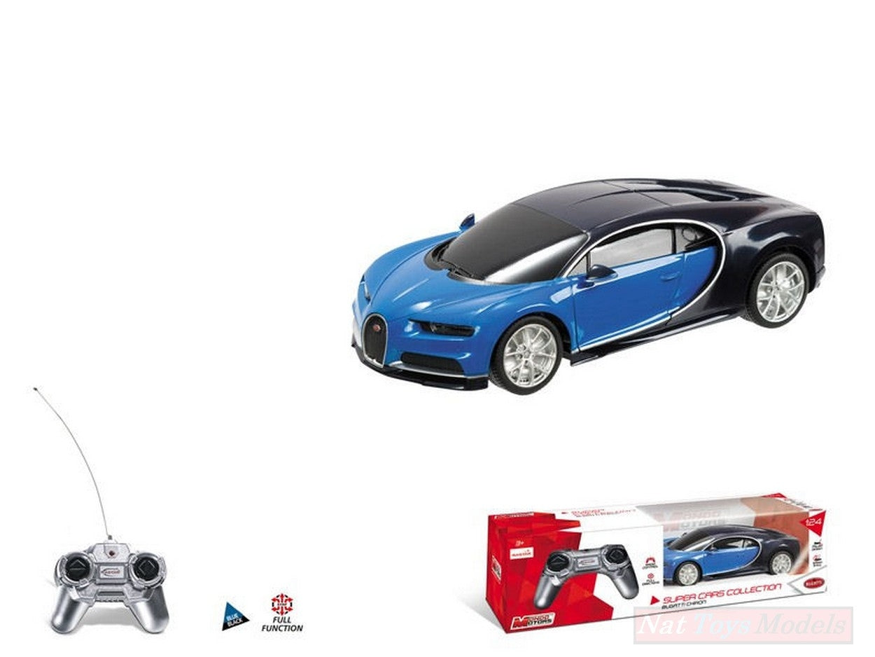 SCALE MODEL COMPATIBLE WITH BUGATTI CHIRON BLUE RADIO CONTROL 1:24 MONDO MOTORS MM63426BL