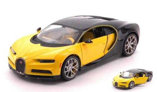 MODELLINO IN SCALA COMPATIBILE CON BUGATTI CHIRON YELLOW/BLACK 1:24 MAISTO MI32509Y