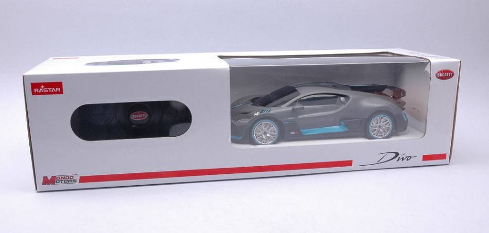 MODELE REDUIT COMPATIBLE AVEC RADIO COMMANDE BUGATTI DIVO NOIR/BLEU 1:24 MONDO MOTORS MM63705