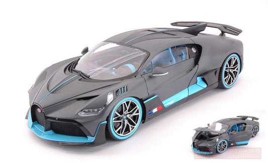 MODELLINO IN SCALA COMPATIBILE CON BUGATTI DIVO CARBON/AZUR 1:18 BURAGO BU11045Z