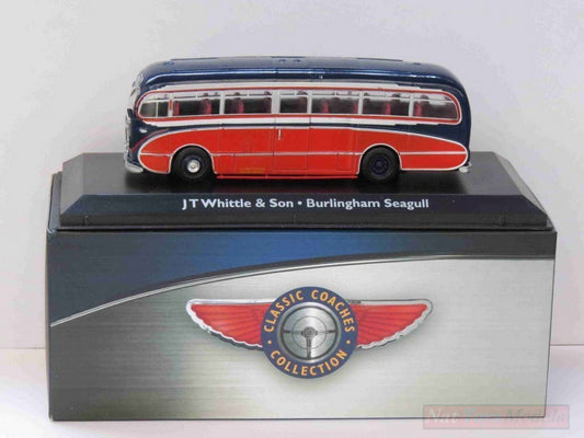 SCALE MODEL COMPATIBLE WITH Burlingham Seagull JT Whittle &amp; Son Classic Coaches Bus Collection 1:72 DIE CAST