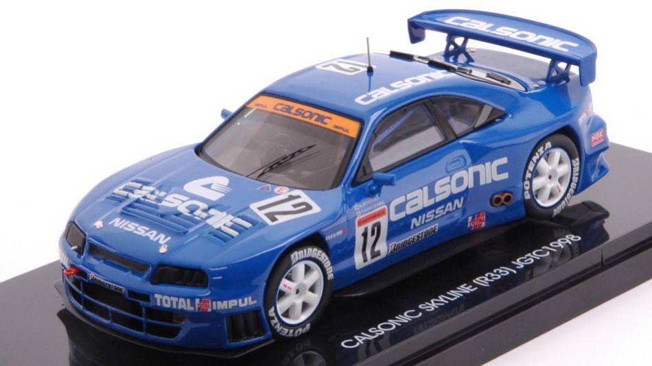 MODELLINO IN SCALA COMPATIBILE CON CALSONIC SKYLINE (R33) N.12 JGTC 1998 K.HOSHINO-T.KUROSAWA 1:43 EBBRO EB44192