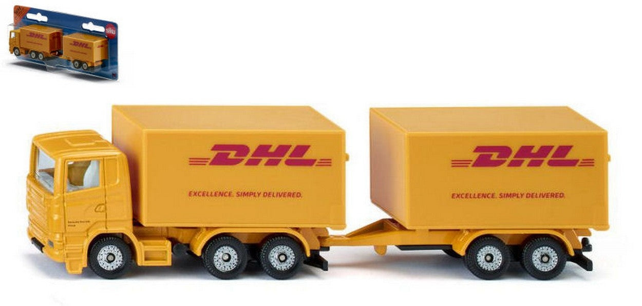 SCALE MODEL COMPATIBLE WITH TRUCK WITH DHL TRAILER 160 mm SIKU SK1694