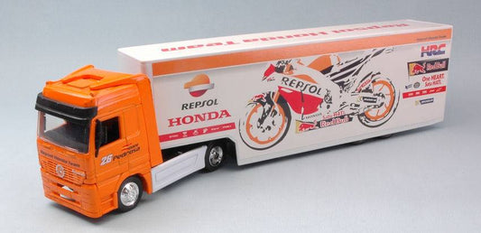 SCALE MODEL COMPATIBLE WITH MERCEDES ACTROS HONDA REPSOL TRUCK 1:43 NEW RAY NY15883