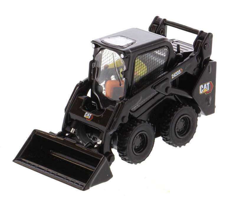 SCALE MODEL COMPATIBLE WITH CAT 242D3 SKID STEER LOADER BLACK EDITION 1:50 DIECAST MASTER DM85676BK