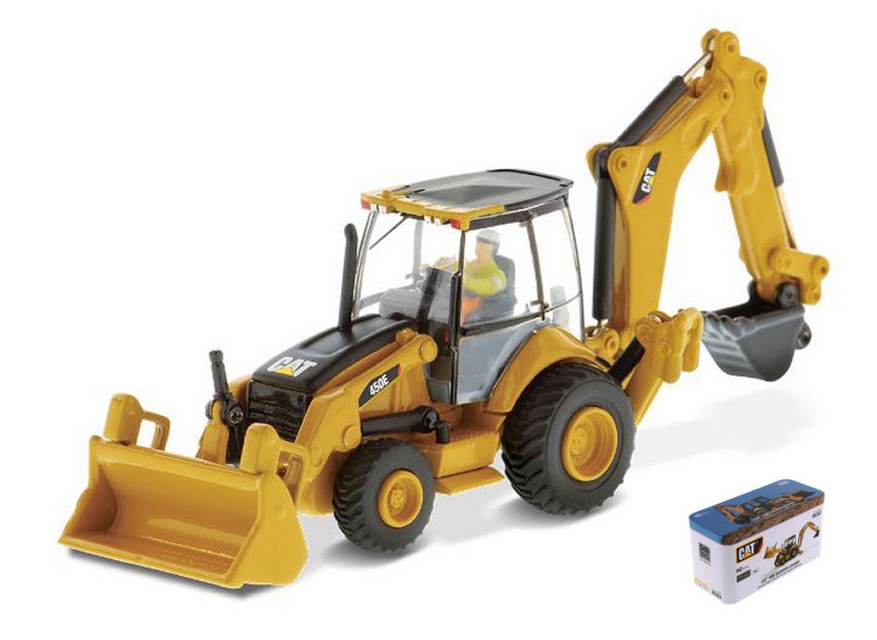 MODELLINO IN SCALA COMPATIBILE CON CAT 450E BACKHOE 1:87 DIECAST MASTER DM85263