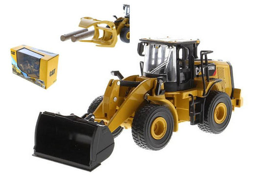 SCALE MODEL COMPATIBLE WITH CAT 950M WHEEL LOADER WITH LOG FORK 1:64 DIECAST MASTER DM85635