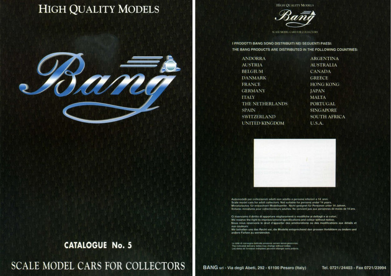 LIBRO MODELLINI CATALOGO BANG 1995 ED.5 PAG.40 BANG BGCAT1995