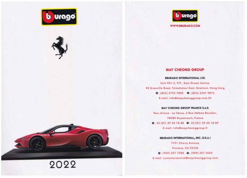 LIBRO MODELLINI CATALOGO BURAGO FERRARI 2022 PAG.22 BURAGO BUCATFER2022