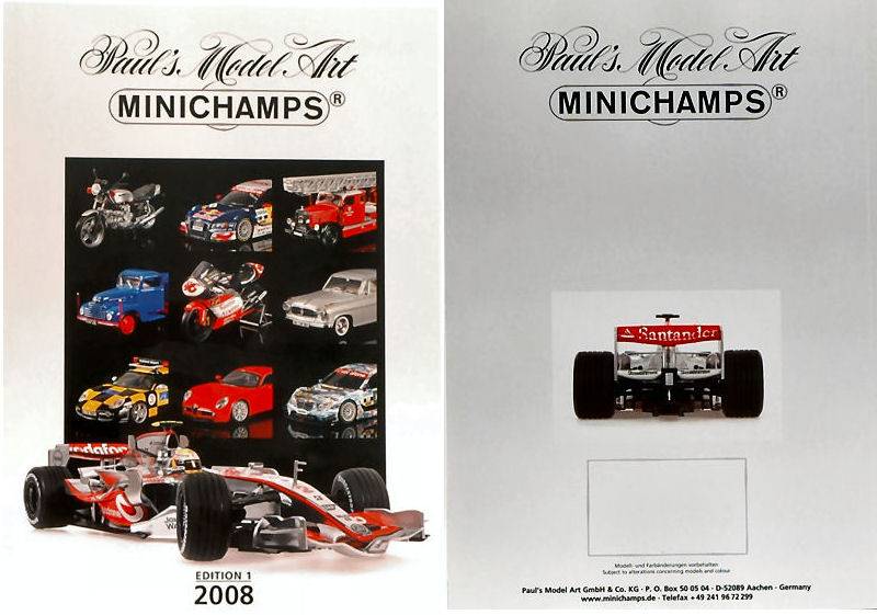 LIVRE MODÈLES CATALOGUE MINICHAMPS 2008 ÉDITION 1 PAGE 219 MINICHAMPS PMCAT2008-1