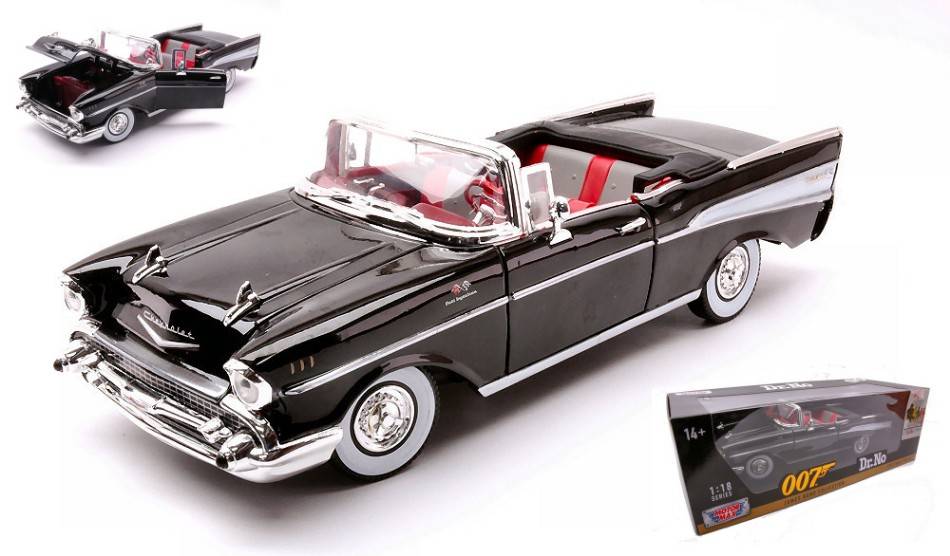 SCALE MODEL COMPATIBLE WITH CHEVROLET BEL AIR SPIDER 1957 Dr.NO JAMES BOND LICENSE TO KILL 1:18 MOTORMAX MTM79831