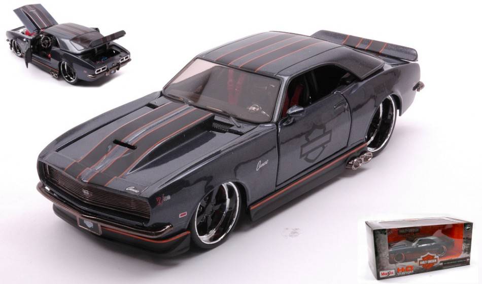 MODELLINO IN SCALA COMPATIBILE CON CHEVROLET CAMARO Z28 CUSTOM 1968 HARLEY DAVIDSON 1:24 MAISTO MI32273