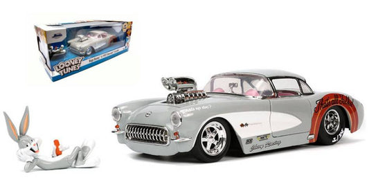 MODELLINO IN SCALA COMPATIBILE CON CHEVROLET CORVETTE 1957 "LOONEY TUNES" BUGS BUNNY 1:24 JADA TOYS JADA32390