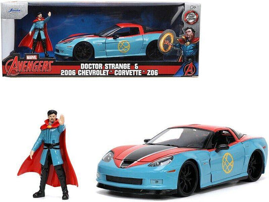 MODELLINO IN SCALA COMPATIBILE CON CHEVROLET CORVETTE MARVEL DOCTOR STRANGE BLUE/RED 1:24 JADA TOYS JADA25024