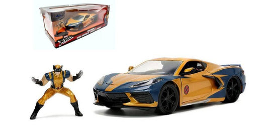 MODELLINO IN SCALA COMPATIBILE CON CHEVROLET CORVETTE "MARVEL X-MEN" YELLOW/BLUE 1:24 JADA TOYS JADA33354