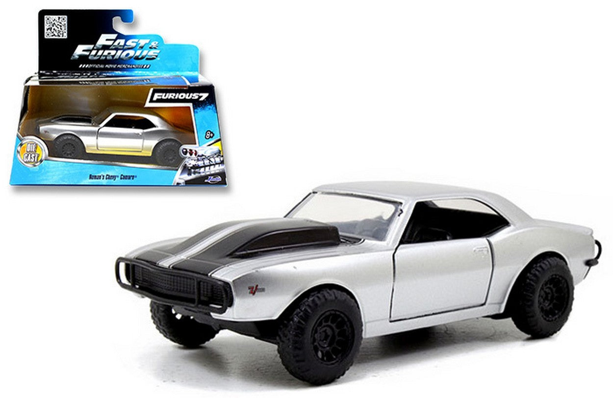 MODELLINO IN SCALA COMPATIBILE CON CHEVY CAMARO FAST & FURIOUS 7 OFF ROAD 1967 SILVER 1:24 JADA TOYS JADA97166