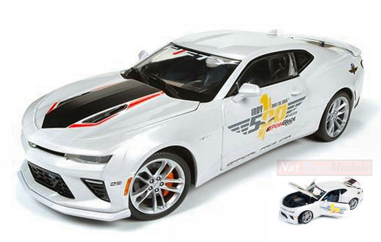 MODELLINO IN SCALA COMPATIBILE CON CHEVY CAMARO INDY PACE CAR 2017 40th ANNIVERSARY 1:18 AUTO WORLD AW236