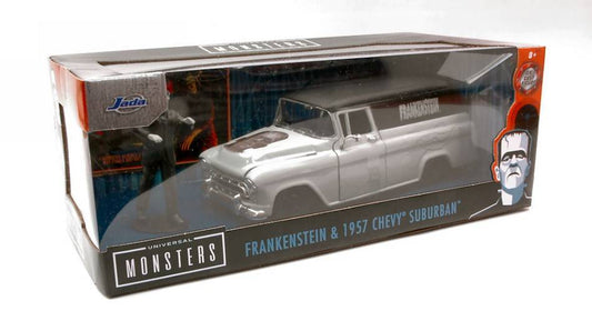 MODELLINO IN SCALA COMPATIBILE CON CHEVY SUBURBAN FRANKENSTEIN 1957 1:24 JADA TOYS JADA55032