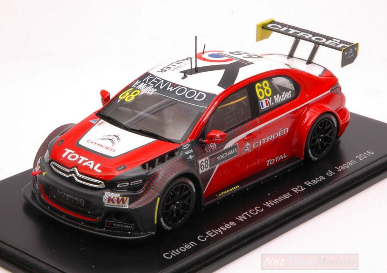 SCALE MODEL COMPATIBLE WITH CITROEN C-ELISEE N.68 WINNER R2 JAPAN 2016 YVAN MULLER 1:43 SPARK MODEL S5096