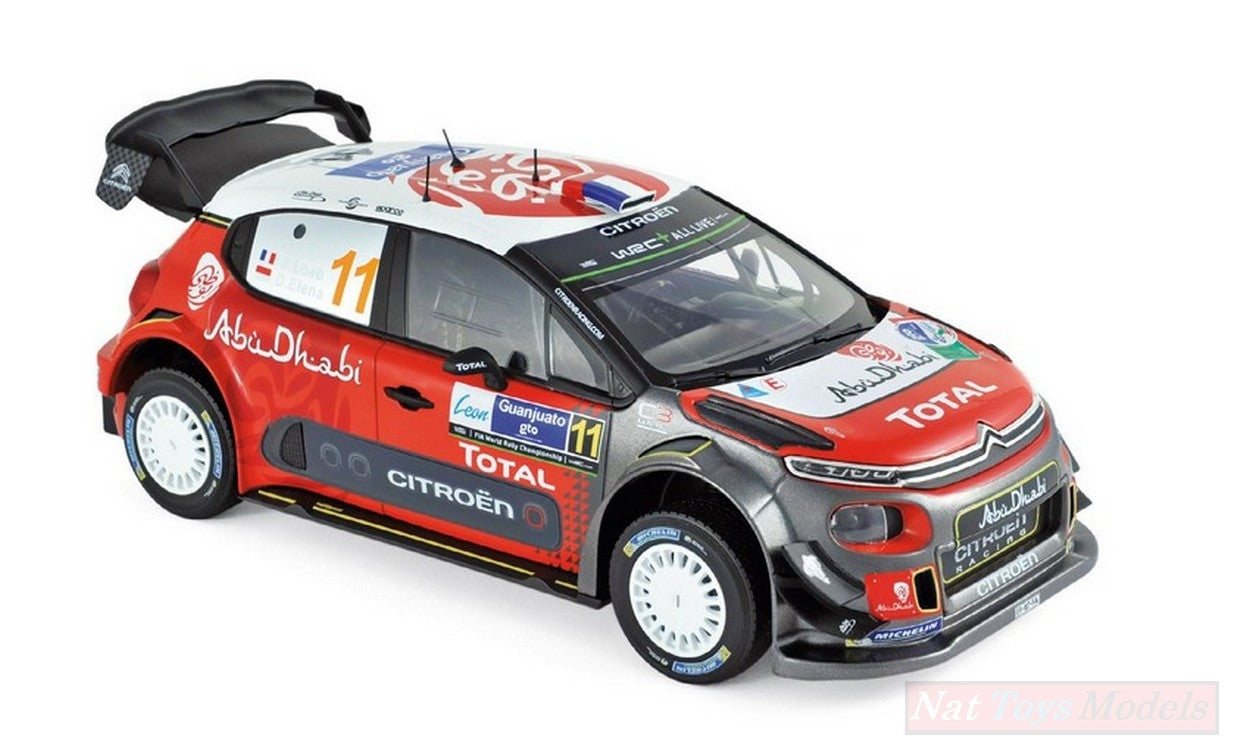 SCALE MODEL COMPATIBLE WITH CITROEN C3 N.11 5th RALLY MEXICO 2018 S.LOEB-D.ELENA 1:18 NOREV NV181638