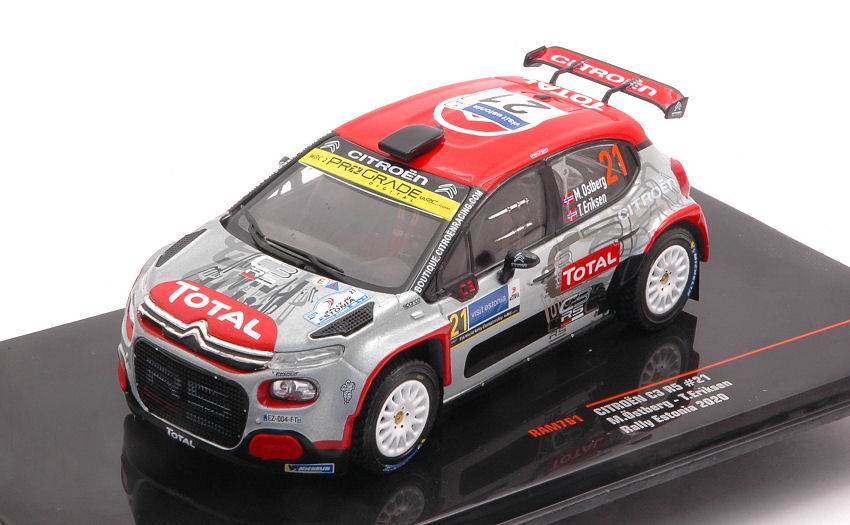 MODELLINO IN SCALA COMPATIBILE CON CITROEN C3 R5 N.21 WRC RALLY ESTONIA 2020 OSTBERG-ERIKSEN 1:43 IXO MODEL RAM761